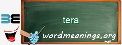 WordMeaning blackboard for tera